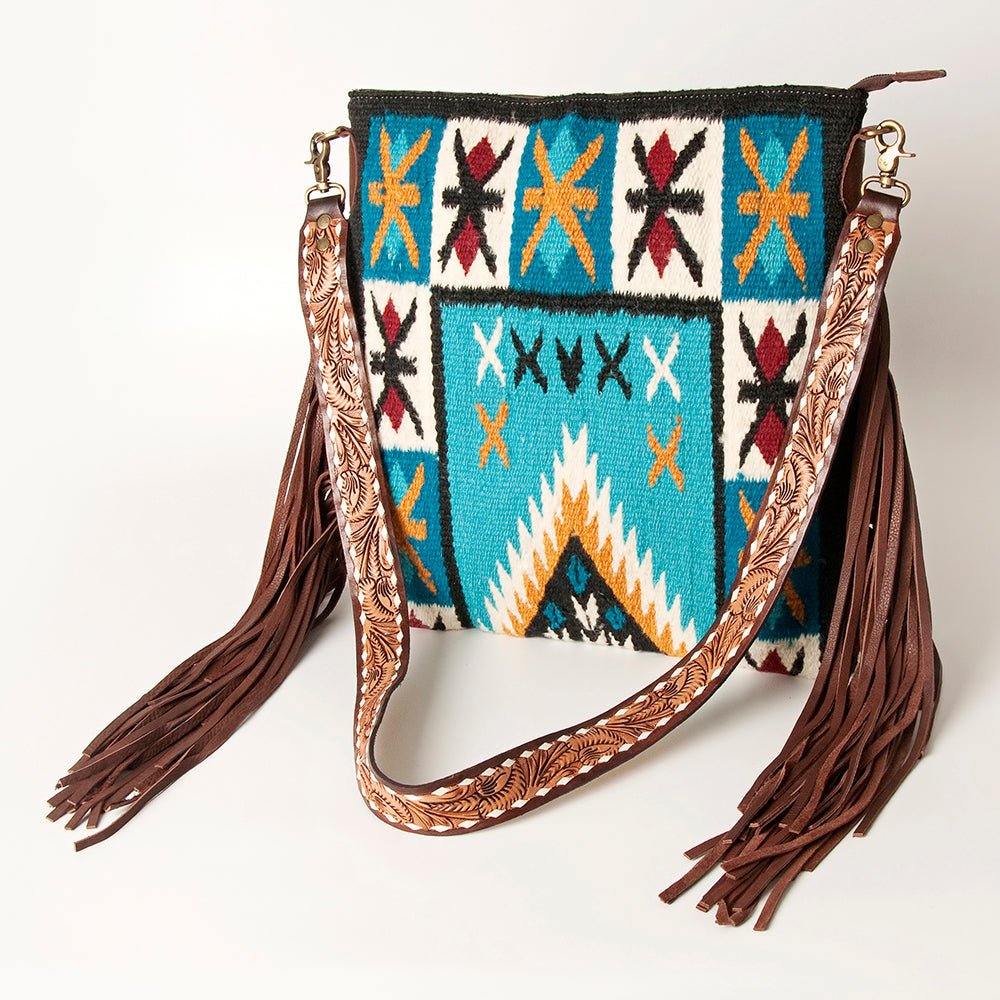 American Darling Large Crossbody Saddle Blanket Genuine Leather