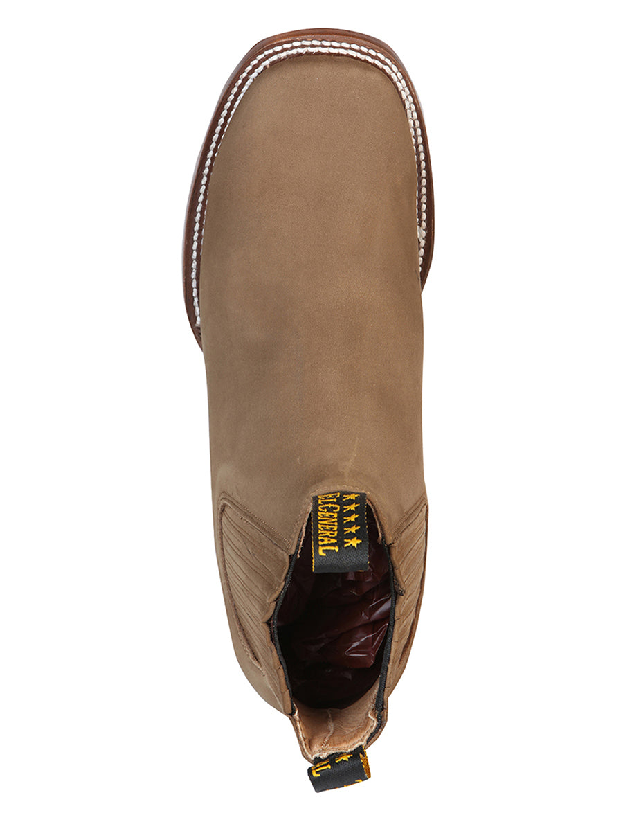 El General Square Toe Ankle Boot - Nobuck Brown 126192 — view 3