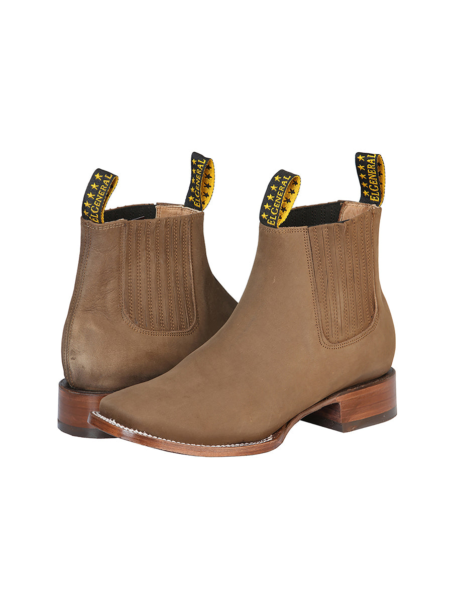 El General Square Toe Ankle Boot - Nobuck Brown 126192 — view 5