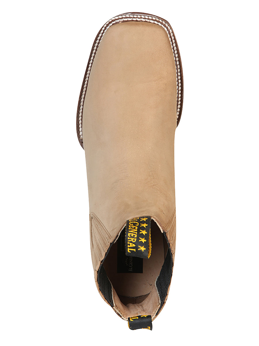 El General Square Toe Ankle Boot - Nobuck Light Brown 126200 — view 3