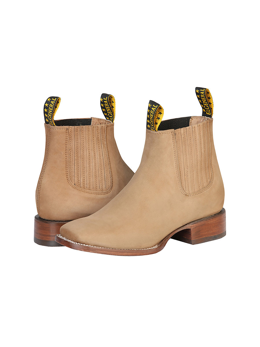 El General Square Toe Ankle Boot - Nobuck Light Brown 126200 — view 5