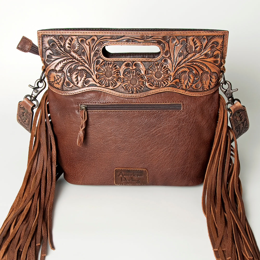 American Darling Clutch Hand Tooled Saddle Blanket Fabric Genuine Leather Western Women Bag Handbag Purse | Purses for Cute