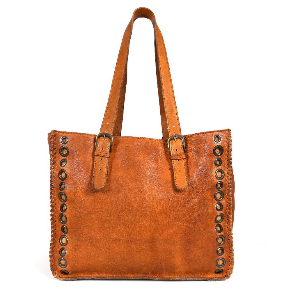 Never Mind Tote Vintage Handmade Genuine Cowhide Leather