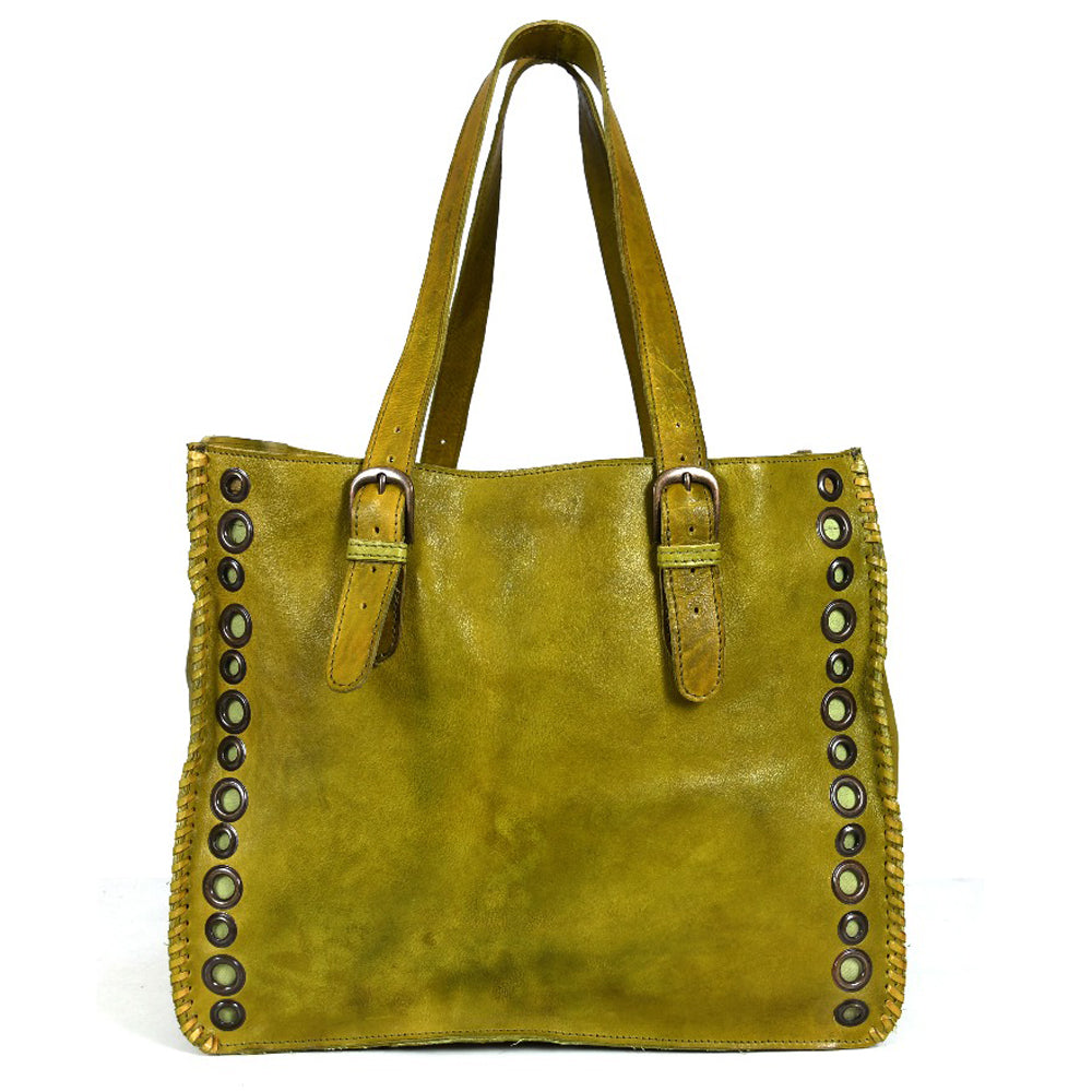 Never Mind Tote Vintage Handmade Genuine Cowhide Leather