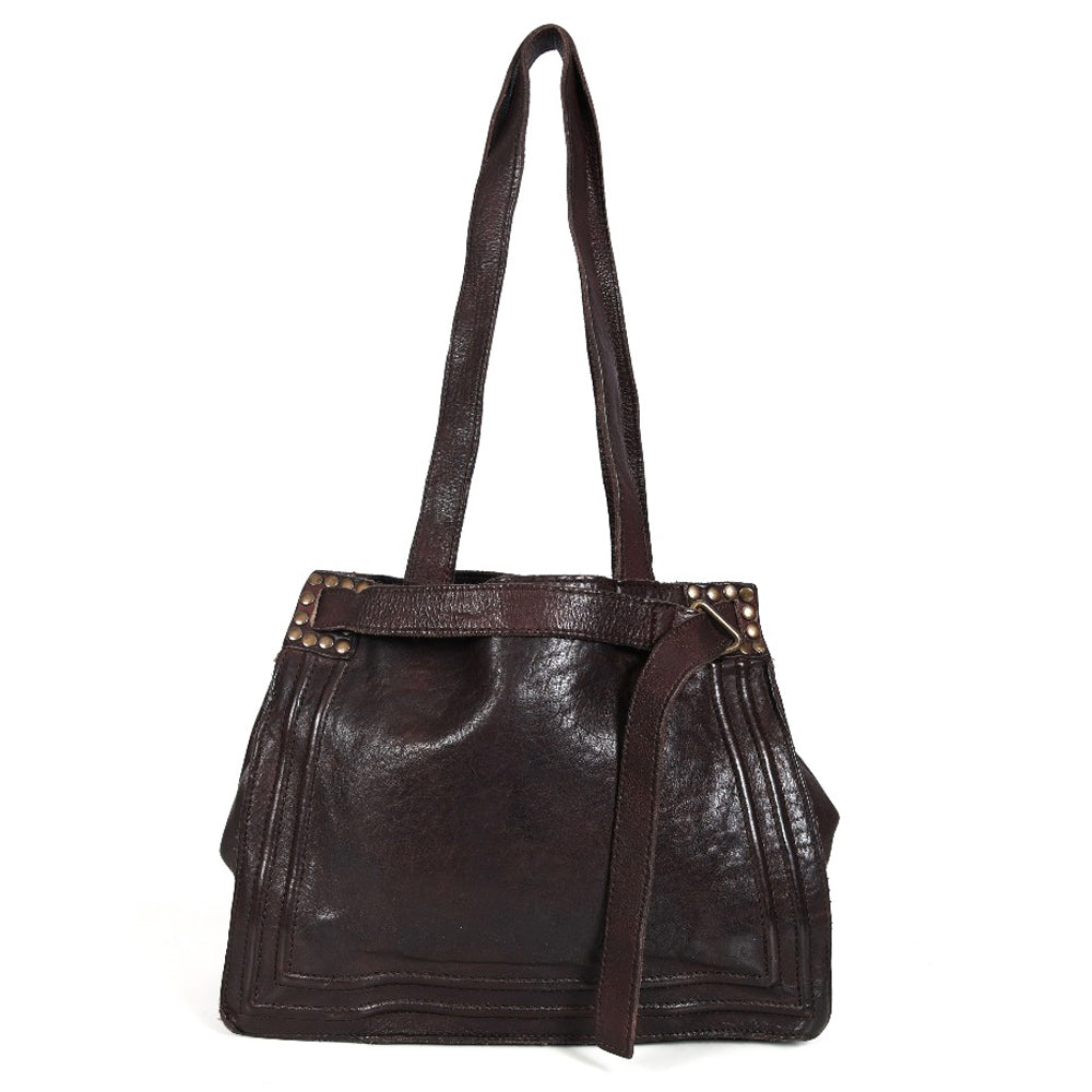 Never Mind Tote Vintage Handmade Genuine Cowhide Leather