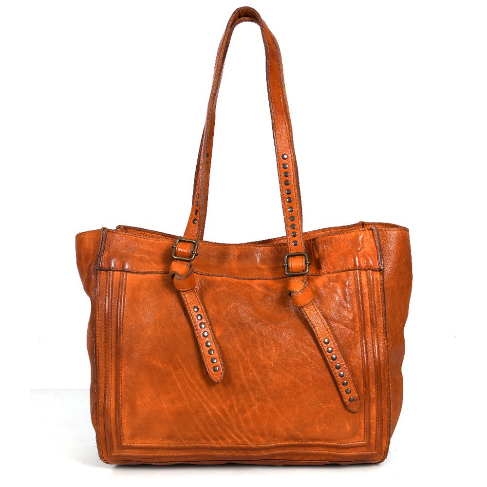 Never Mind Tote Vintage Handmade Genuine Cowhide Leather
