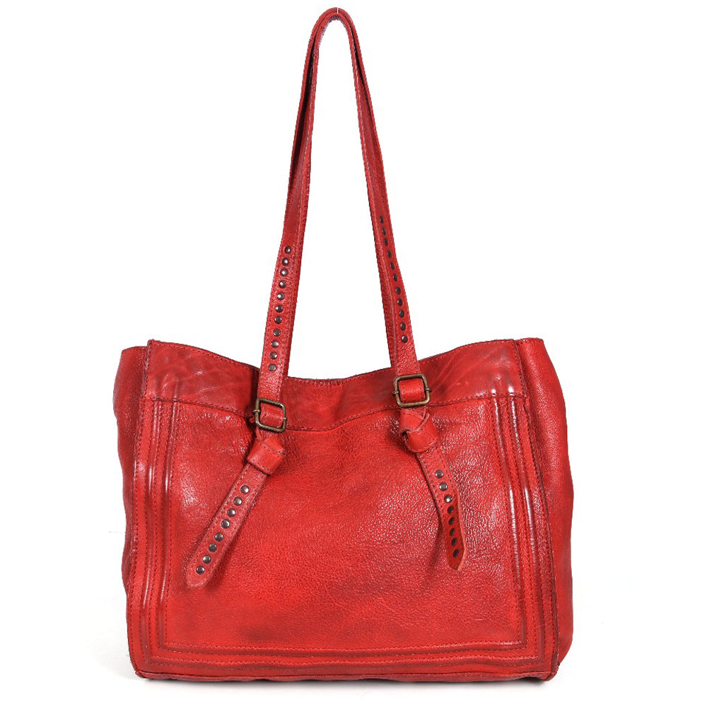 Never Mind Tote Vintage Handmade Genuine Cowhide Leather