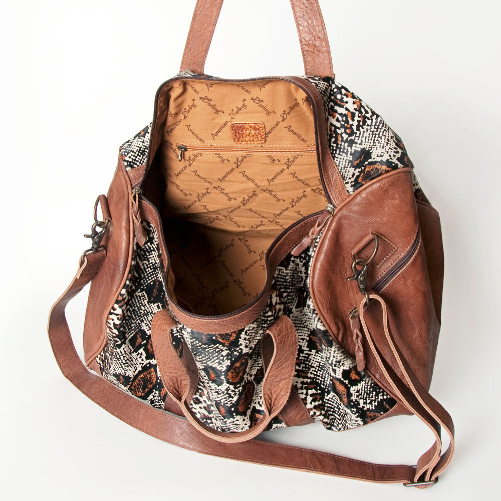 American Darling Women's Duffel Bag Western Hair On Genuine Leather Handbag and Ladies Purse