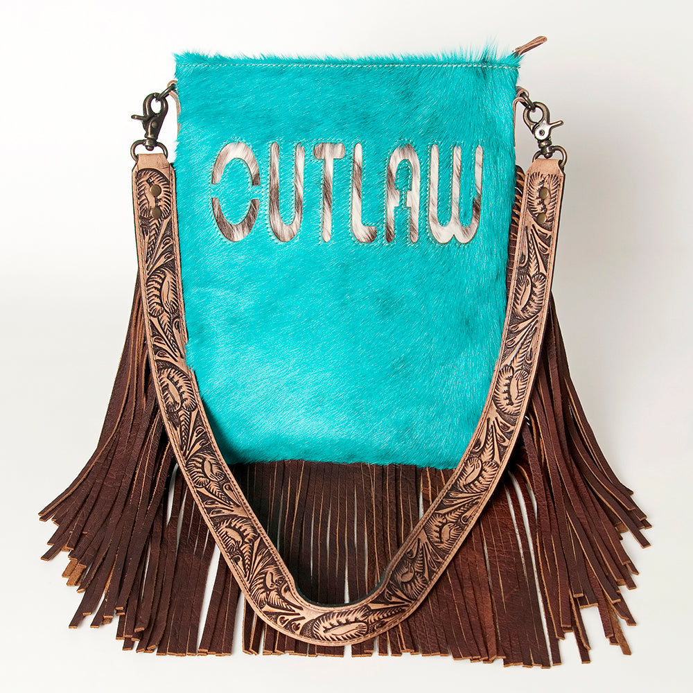 American Darling Messenger Hand Tooled Hair On Genuine Leather Western Women Bag Handbag Purse | Cute