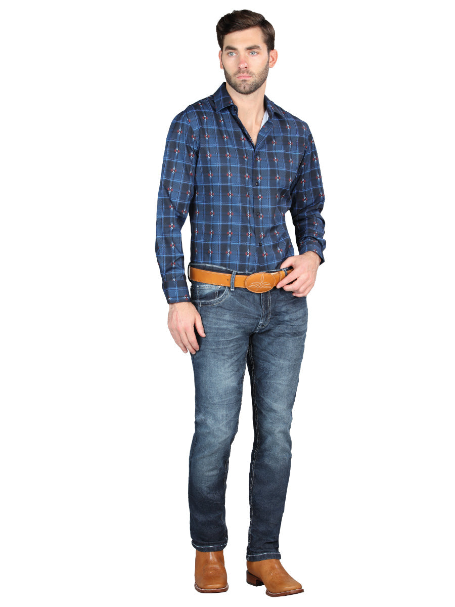 El Norteño Medium Blue Skinny Stretch Pants 126631 — view 2