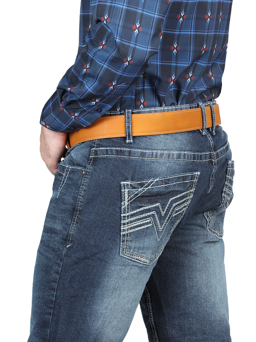 El Norteño Medium Blue Skinny Stretch Pants 126631 — view 5
