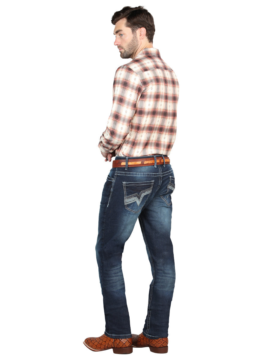 El Norteño Dark Blue Skinny Stretch Pants 126633 — view 3