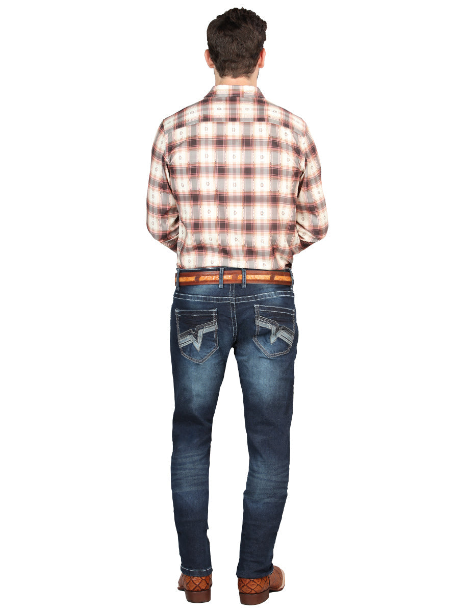 El Norteño Dark Blue Skinny Stretch Pants 126633 — view 4