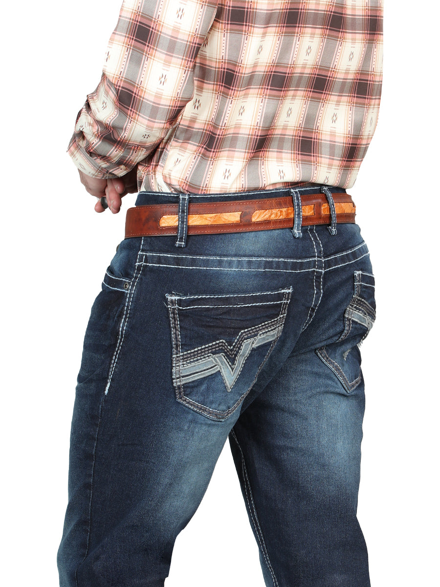 El Norteño Dark Blue Skinny Stretch Pants 126633 — view 5