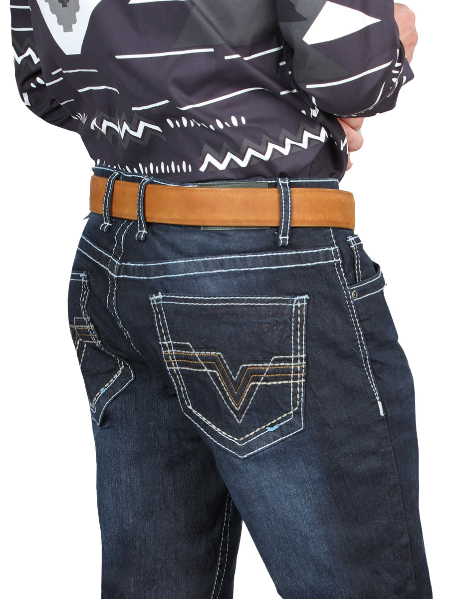 El Norteño Skinny Stretch Denim Pants In Dark Blue 126635 — view 5