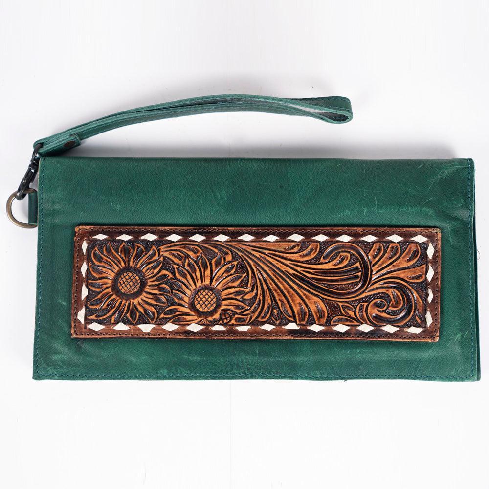 American Darling Hand-Tooled Leather Wristlet