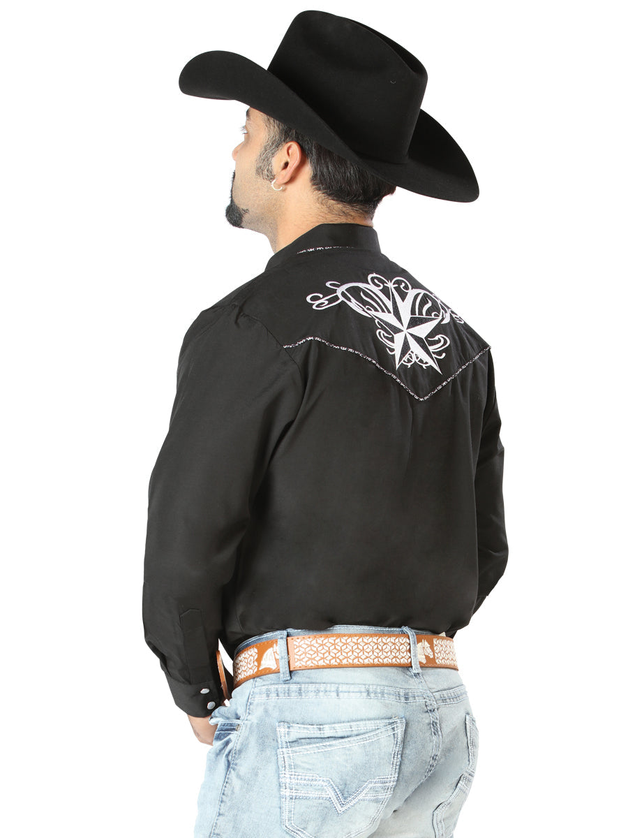 El General Embroidery Western Shirt Black/White 126682 — view 2