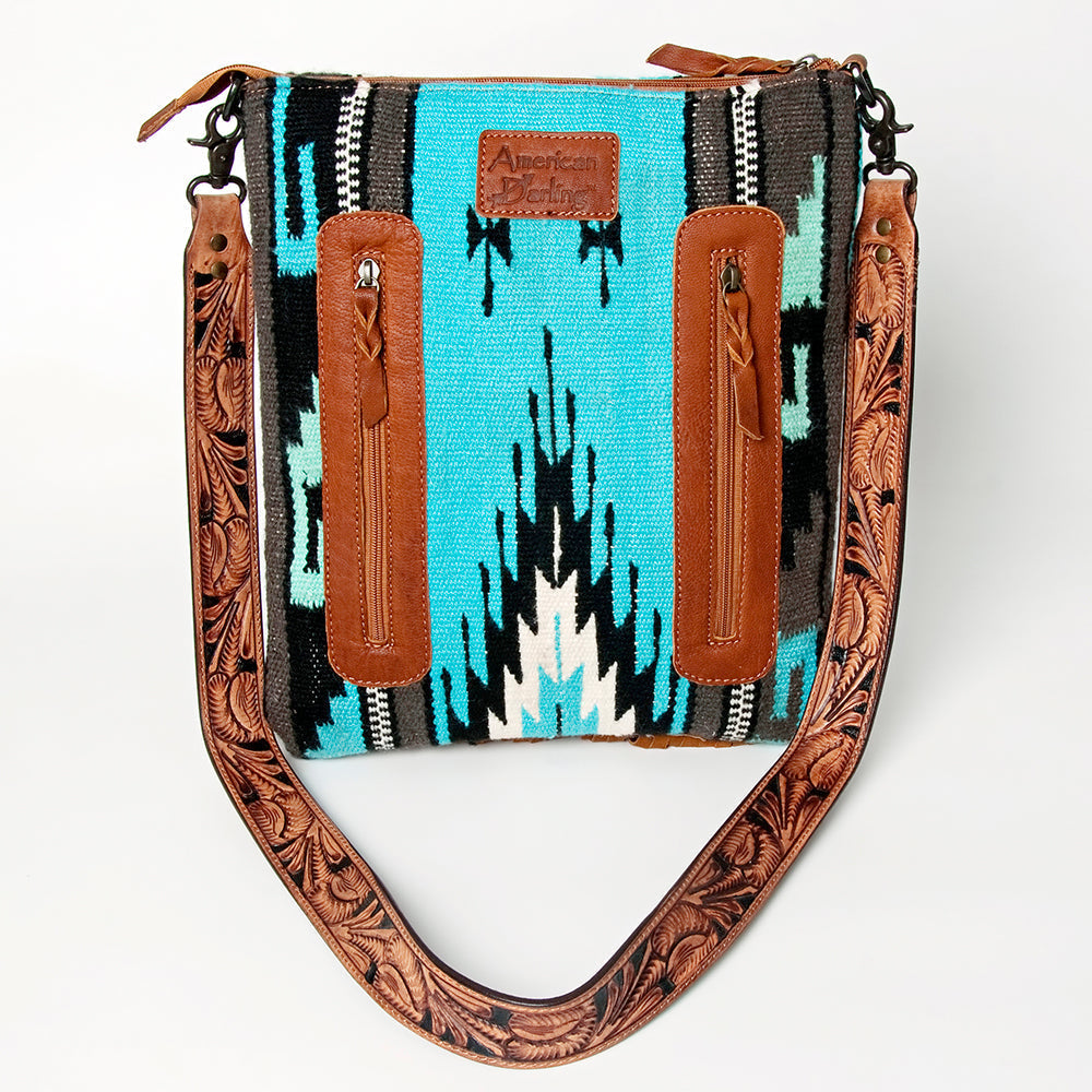 American Darling Crossbody Hand Tooled Hair-on Genuine Leather