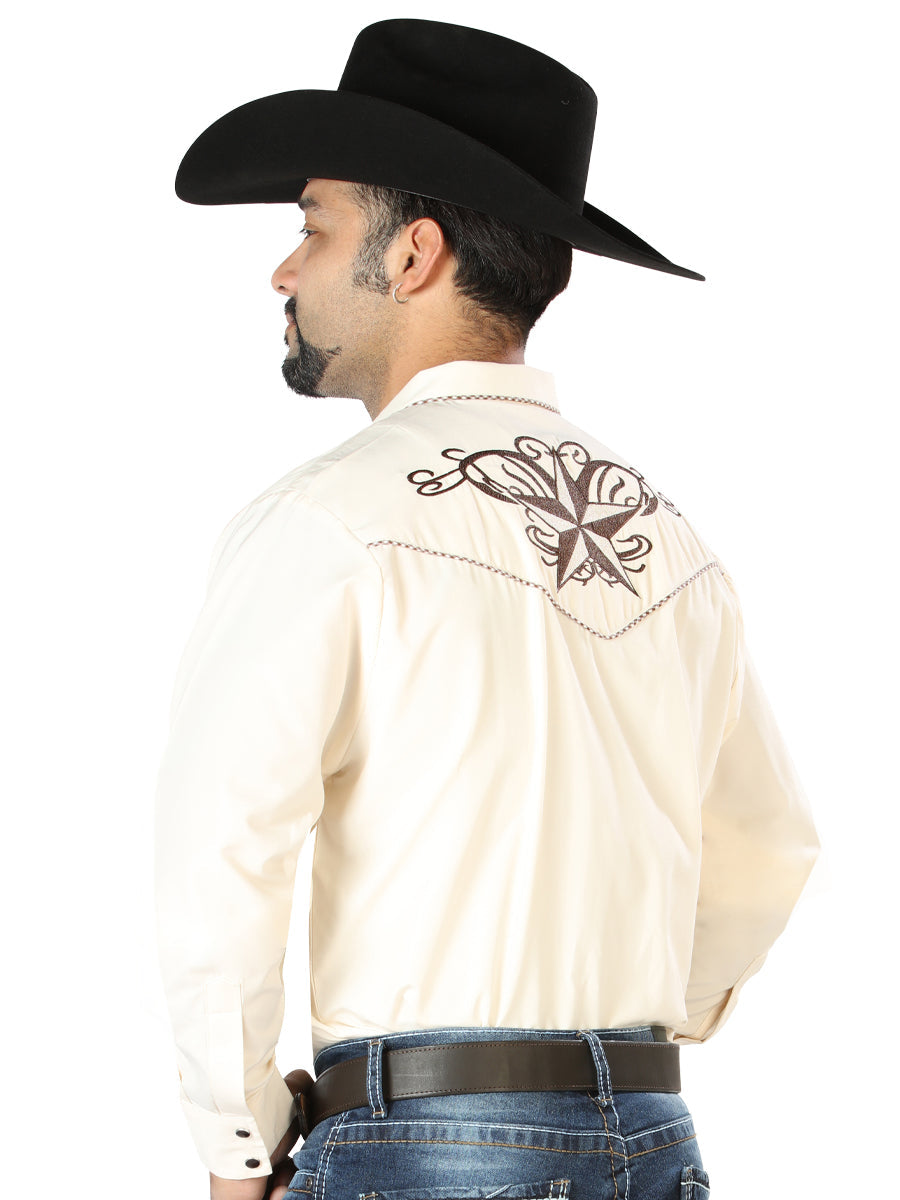 El General Embroidery Western Shirt Beige/Black 126684 — view 2