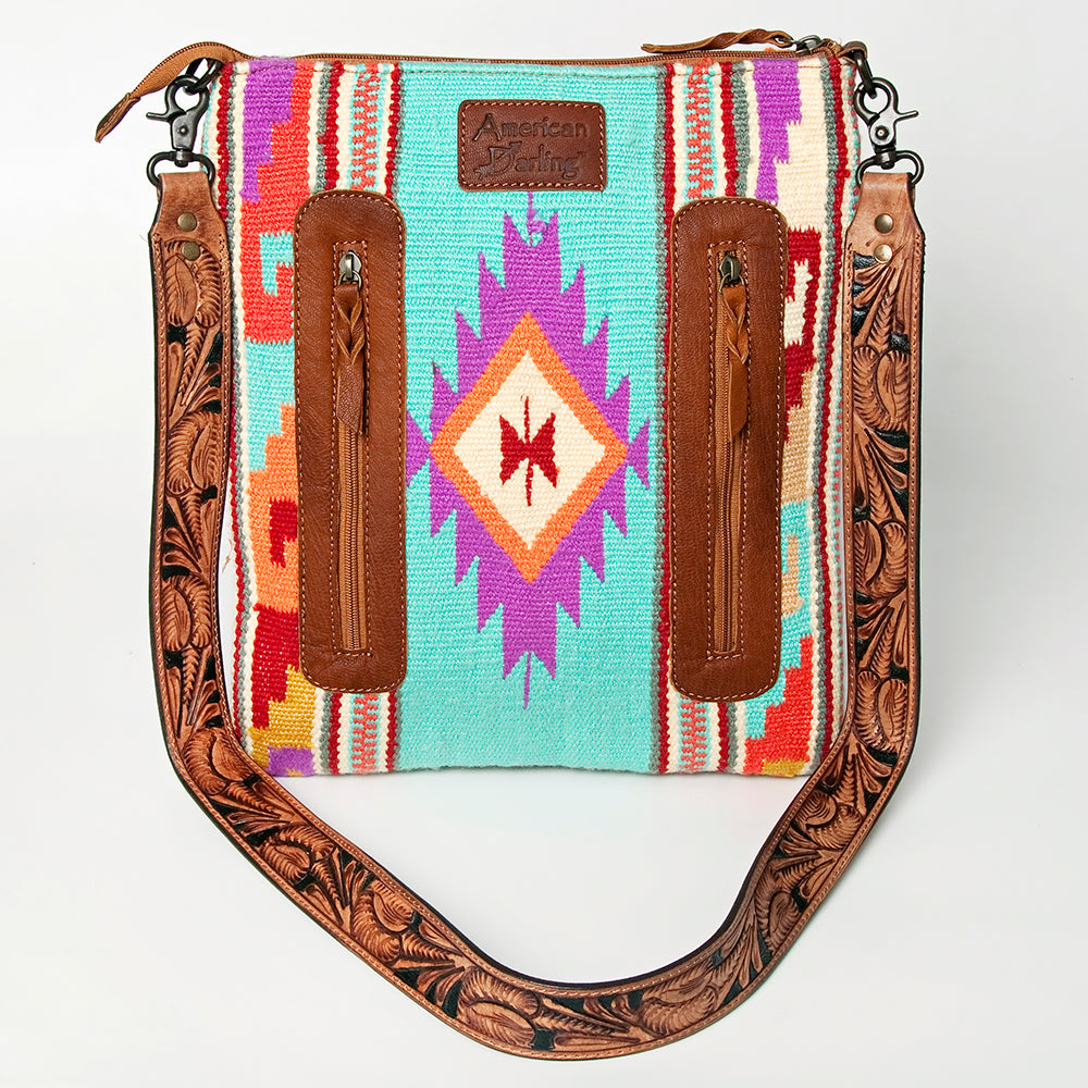 American Darling Crossbody Hand Tooled Hair-on Genuine Leather
