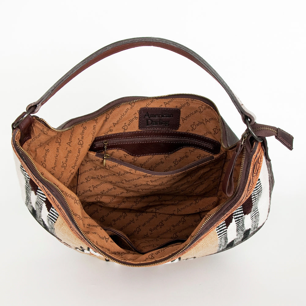 American Darling Hobo Hand Tooled Hair-on Genuine Leather