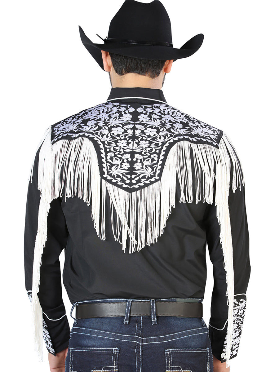 El Señor de los Cielos Embroidery Shirt Black/White 126707 — view 2