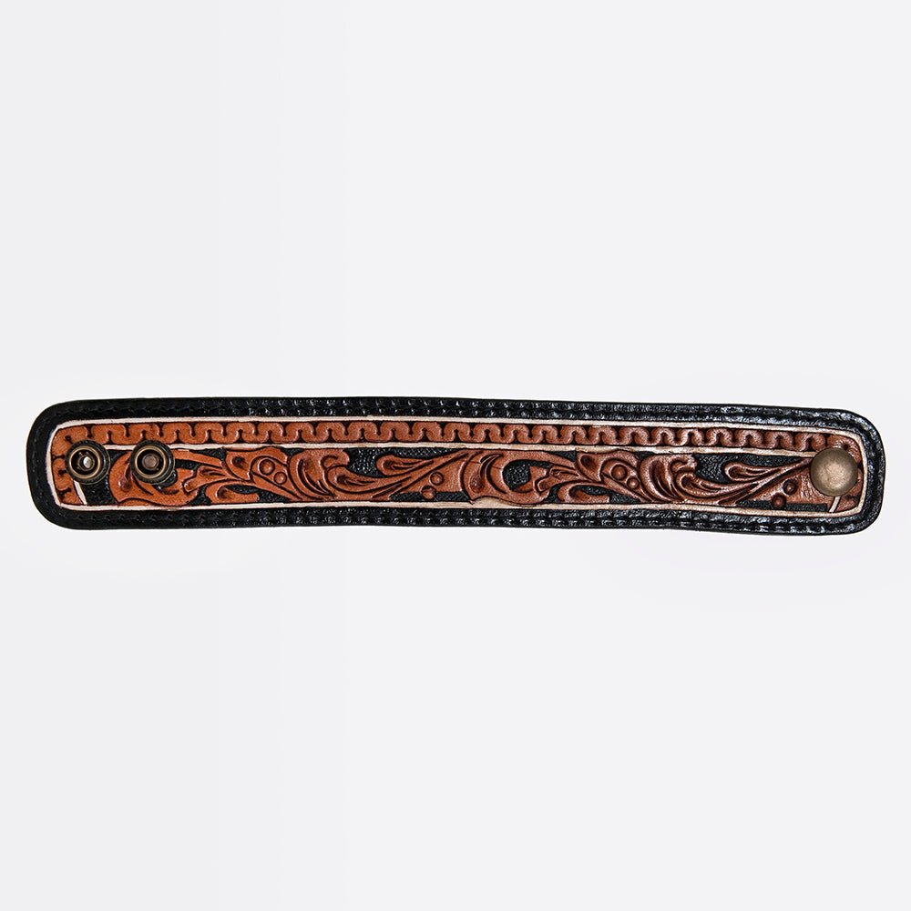 American Darling Bracelet Hand Tooled Carved Genuine Leather Women | Handmade Western Rustic