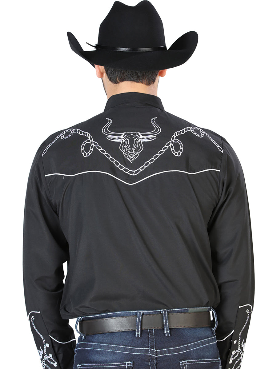 El Señor de los Cielos Embroidery Shirt Black/White 126711 — view 2