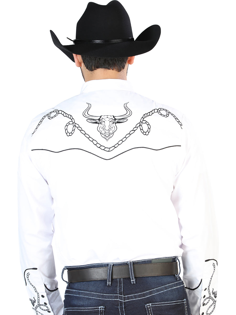 El Señor de los Cielos Embroidery Shirt White/Black 126712 — view 2