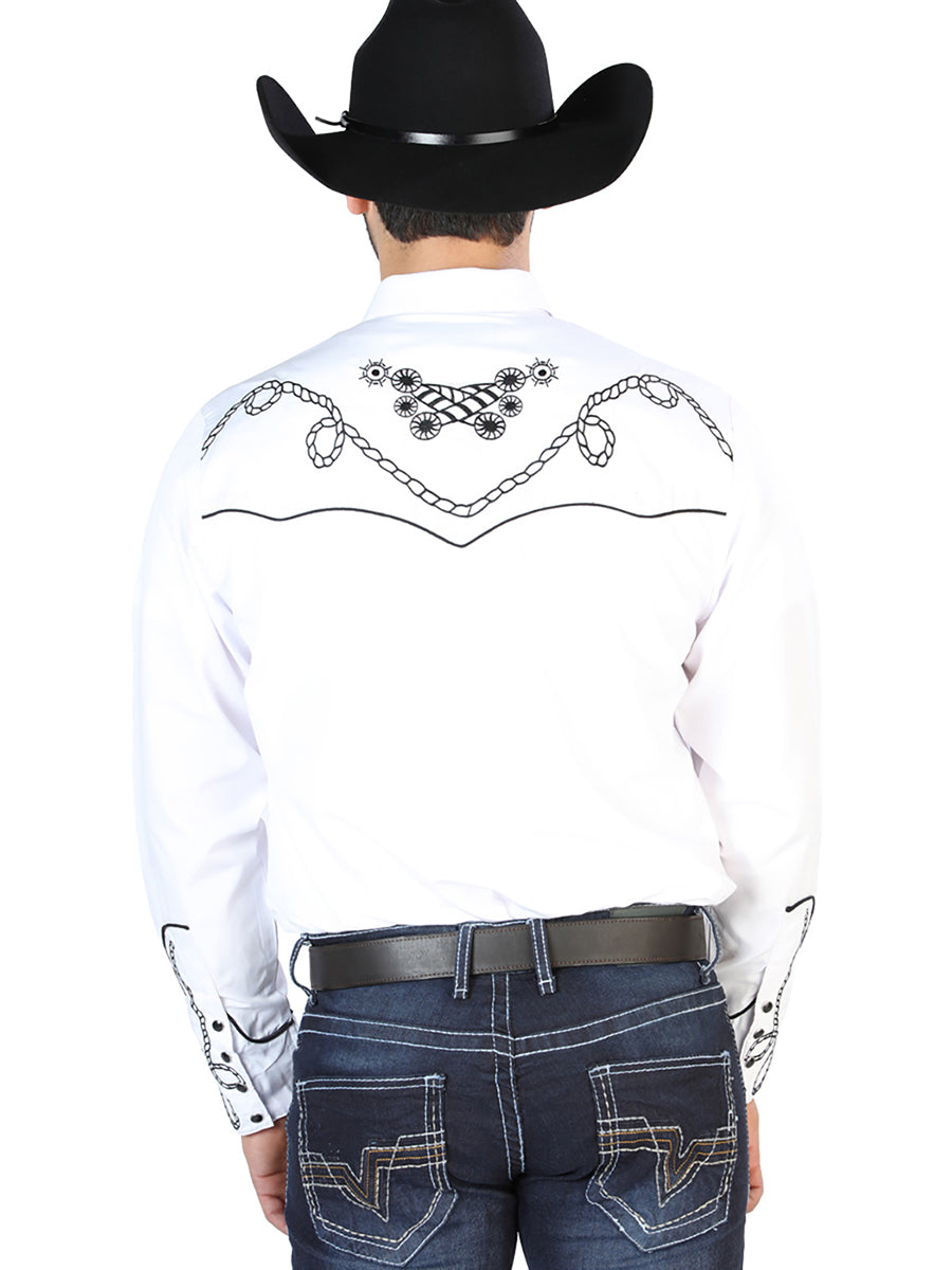 El Señor de los Cielos Embroidery Shirt Whie/Black 126718 — view 2