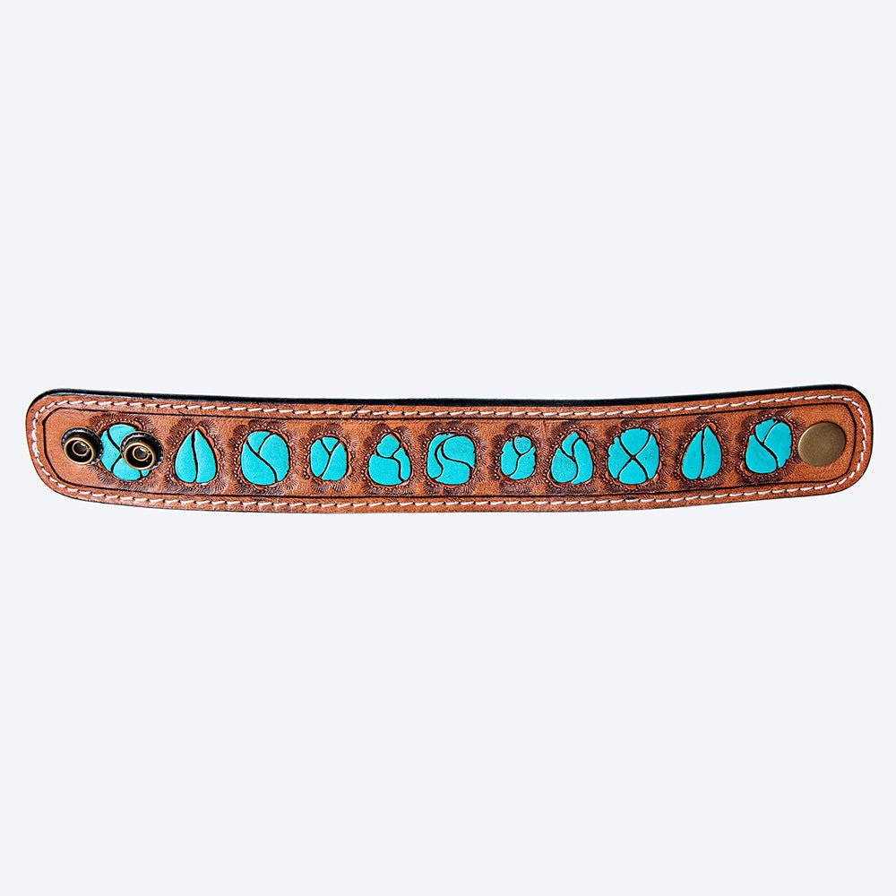 American Darling Bracelet Hand Tooled Carved Genuine Leather Women | Handmade Western Rustic
