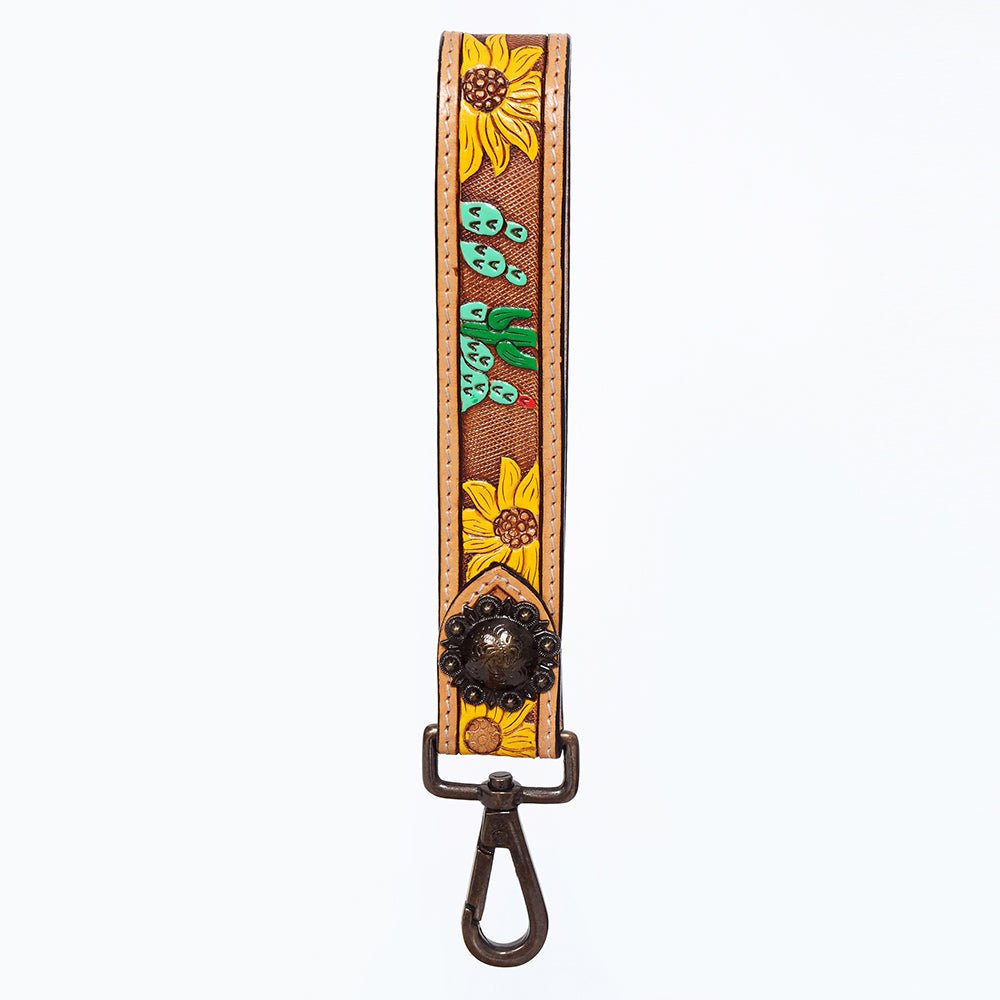 American Darling Hand Tooled Genuine Leather Handle Strap for Wristlet Bag Phone Wrist Keychain Wallet Purse Clutch Cellphone