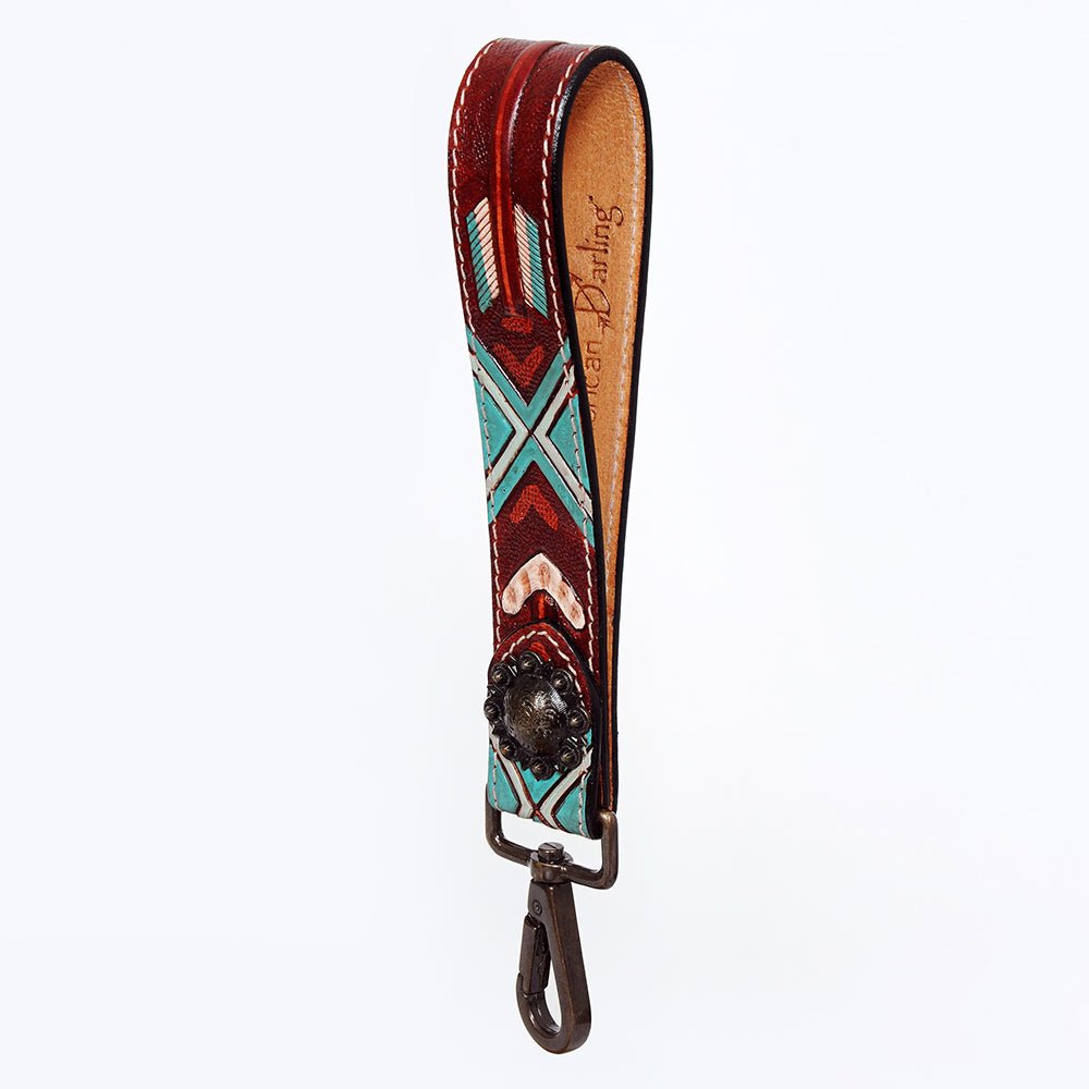 American Darling Hand Tooled Genuine Leather Handle Strap for Wristlet Bag Phone Wrist Keychain Wallet Purse Clutch Cellphone