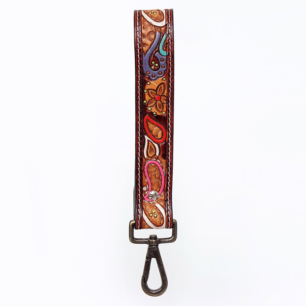 American Darling Hand Tooled Genuine Leather Handle Strap for Wristlet Bag Phone Wrist Keychain Wallet Purse Clutch Cellphone