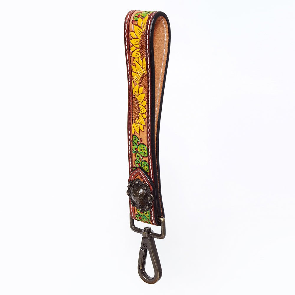 American Darling Hand Tooled Genuine Leather Handle Strap for Wristlet Bag Phone Wrist Keychain Wallet Purse Clutch Cellphone