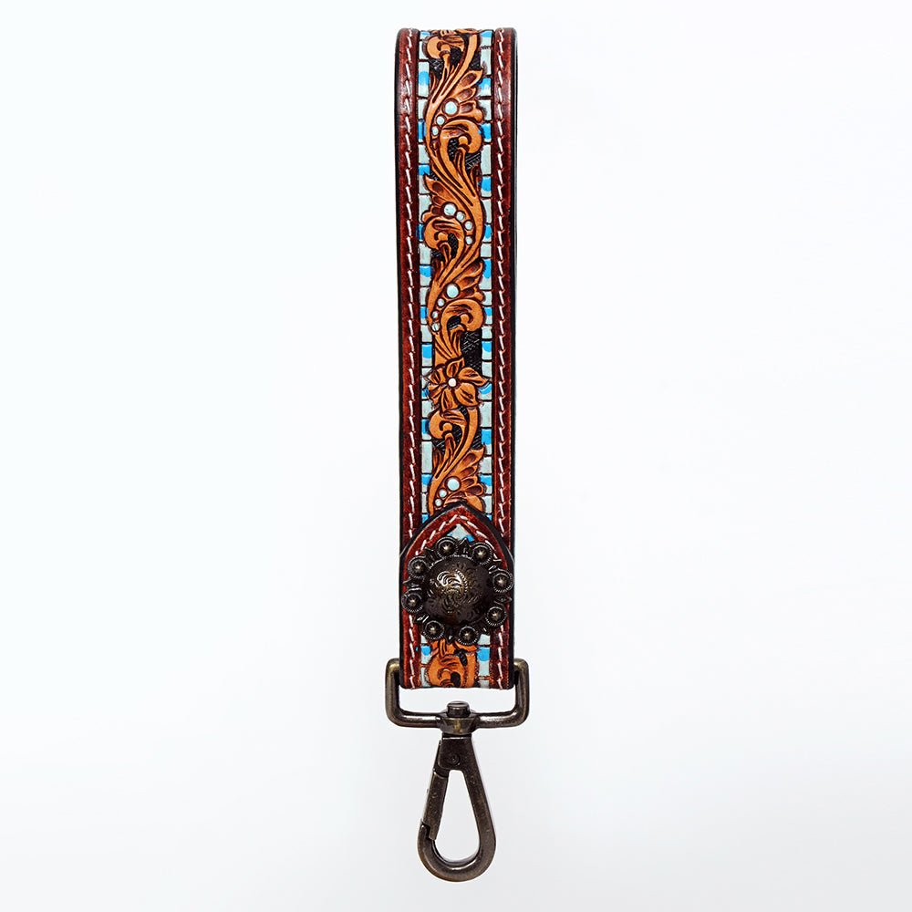 American Darling Hand Tooled Genuine Leather Handle Strap for Wristlet Bag Phone Wrist Keychain Wallet Purse Clutch Cellphone