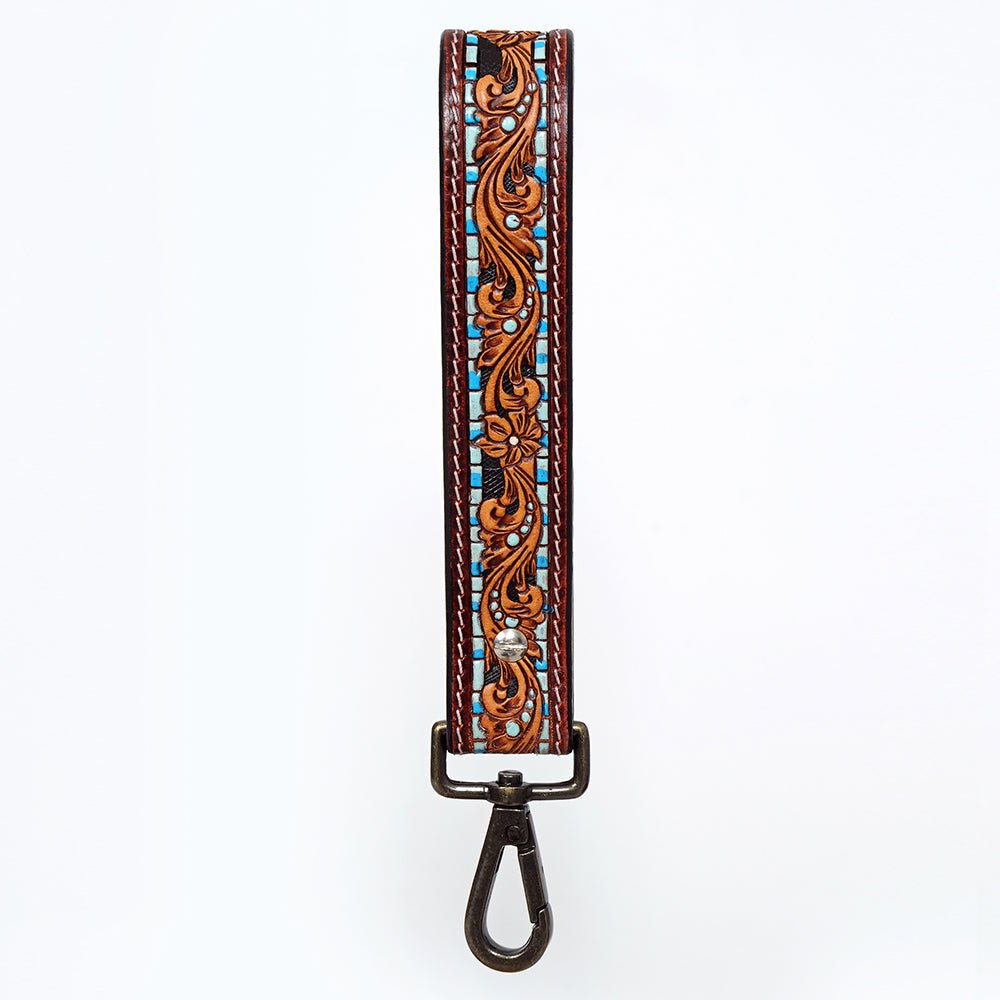 American Darling Hand Tooled Genuine Leather Handle Strap for Wristlet Bag Phone Wrist Keychain Wallet Purse Clutch Cellphone