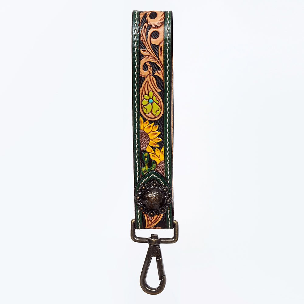 American Darling Hand Tooled Genuine Leather Handle Strap for Wristlet Bag Phone Wrist Keychain Wallet Purse Clutch Cellphone
