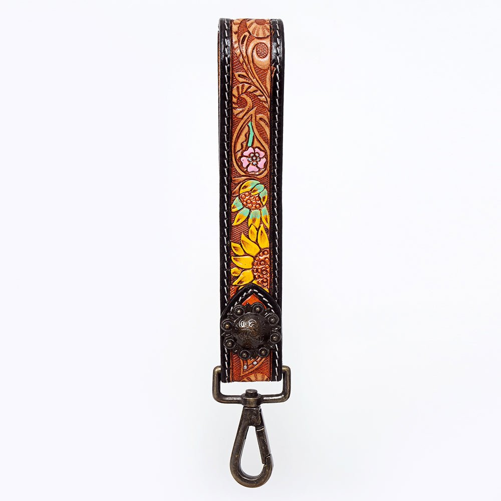 American Darling Hand Tooled Genuine Leather Handle Strap for Wristlet Bag Phone Wrist Keychain Wallet Purse Clutch Cellphone
