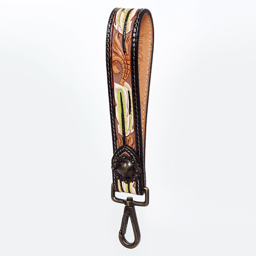 American Darling Hand Tooled Genuine Leather Handle Strap for Wristlet Bag Phone Wrist Keychain Wallet Purse Clutch Cellphone