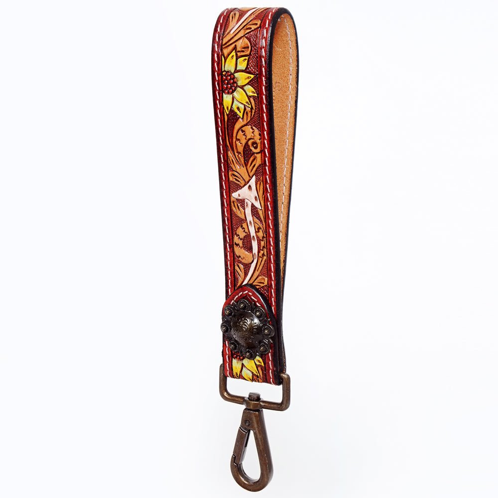 American Darling Hand Tooled Genuine Leather Handle Strap for Wristlet Bag Phone Wrist Keychain Wallet Purse Clutch Cellphone