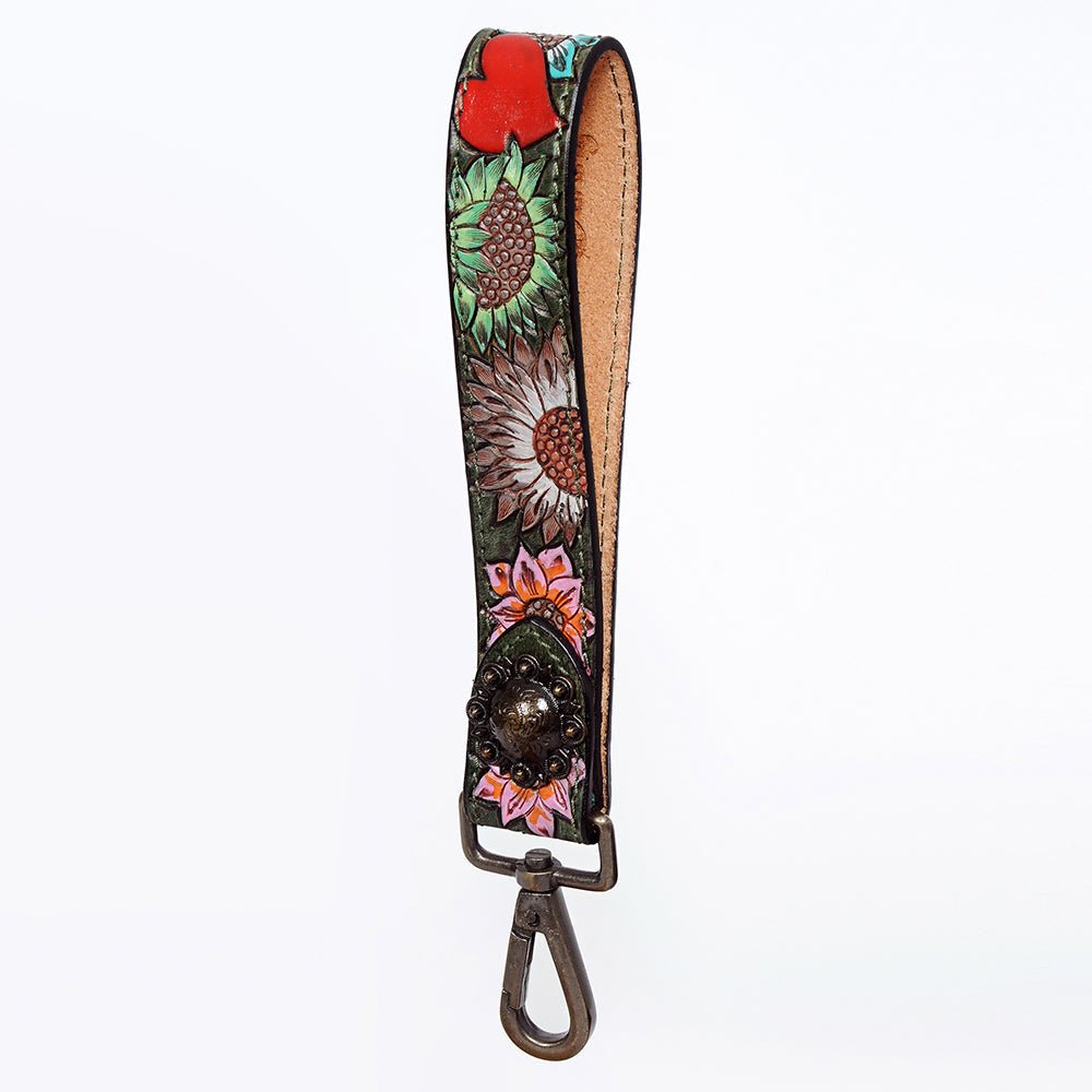 American Darling Hand Tooled Genuine Leather Handle Strap for Wristlet Bag Phone Wrist Keychain Wallet Purse Clutch Cellphone