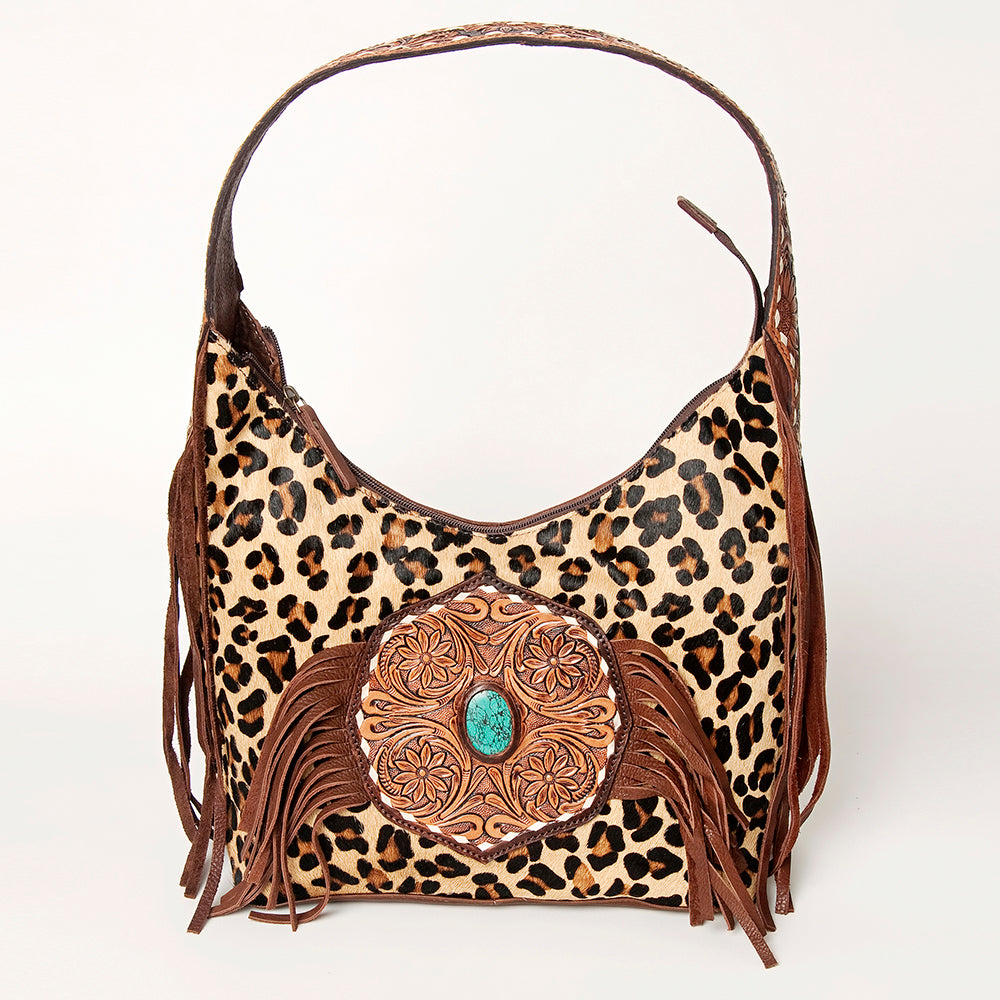 American Darling Hand-Tooled Hair-On Genuine Leather Tote