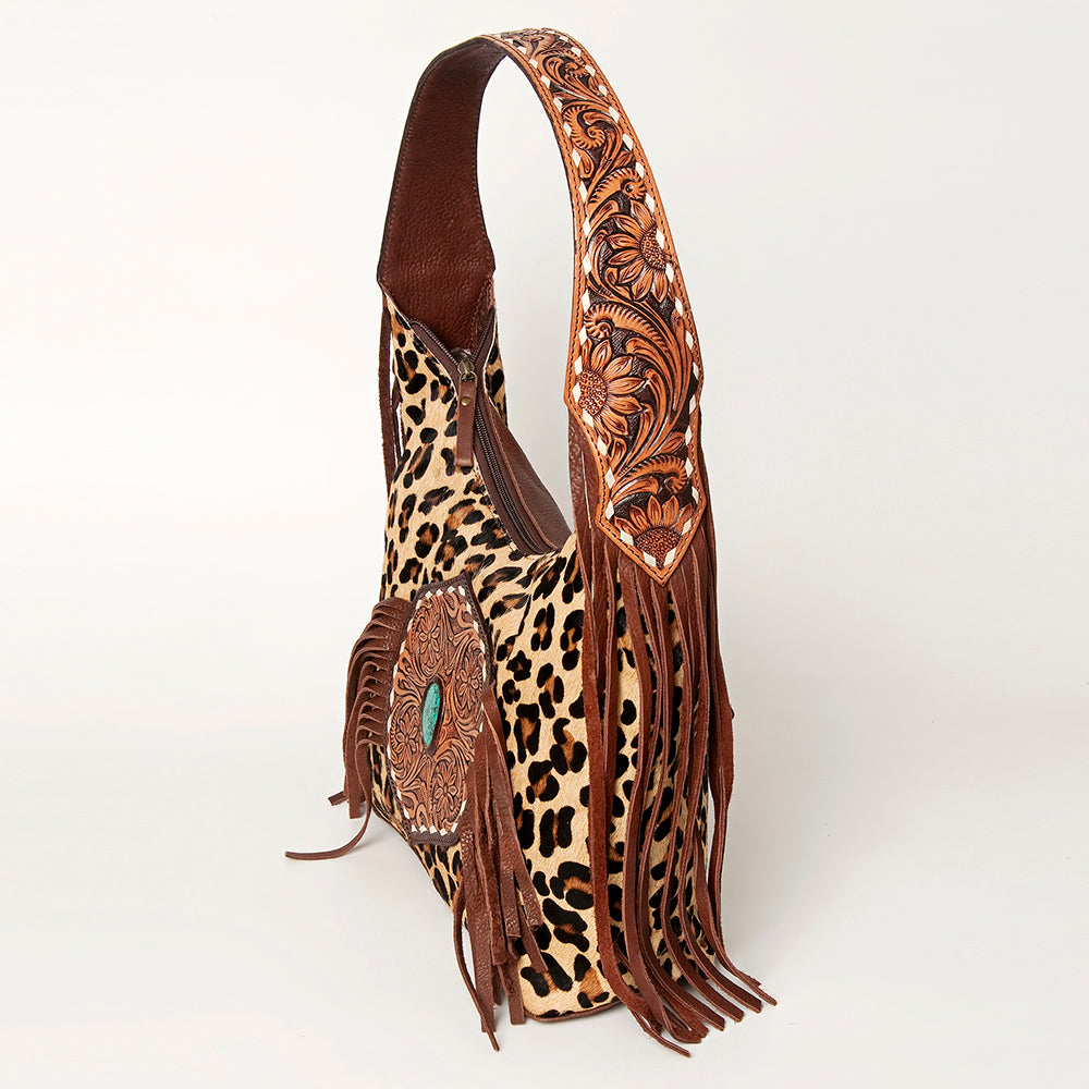 American Darling Hand-Tooled Hair-On Genuine Leather Tote