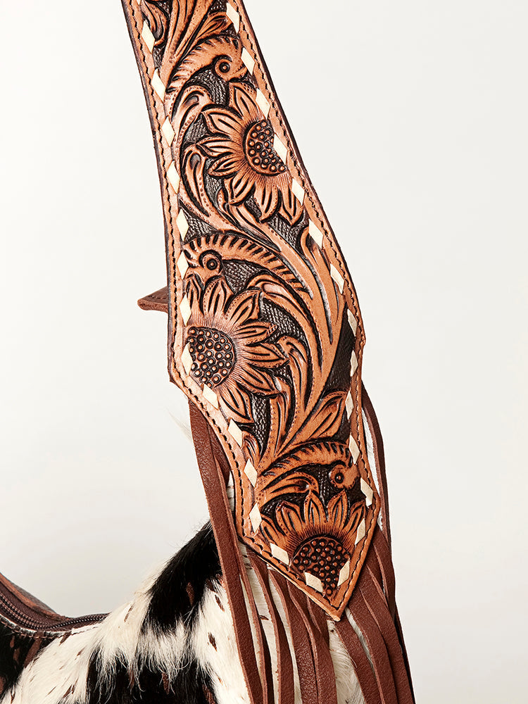American Darling Hair-On Genuine Leather Hobo Bag