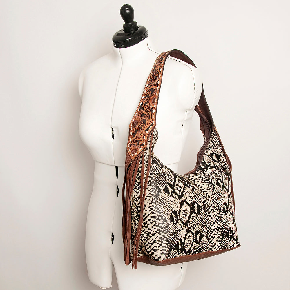 American Darling Hair-On Genuine Leather Hobo Bag
