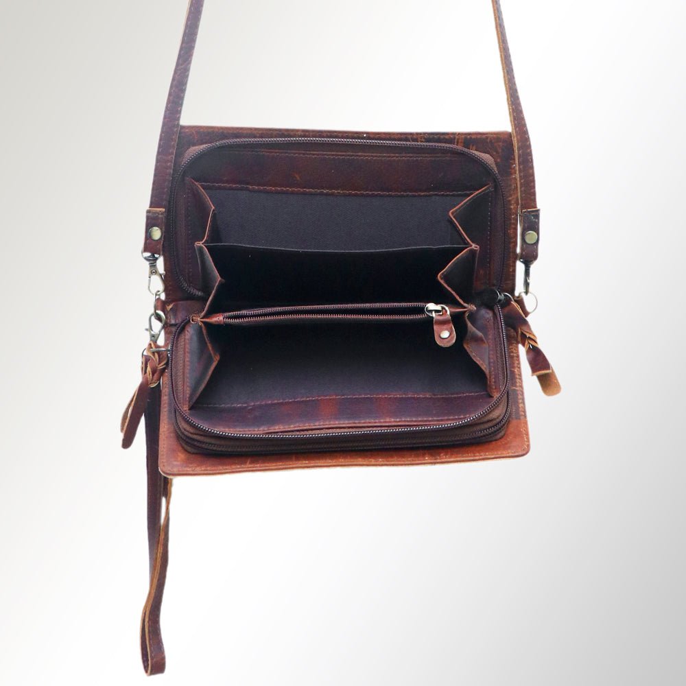 American Darling Organiser Hair-On Hand Tooled Genuine Leather