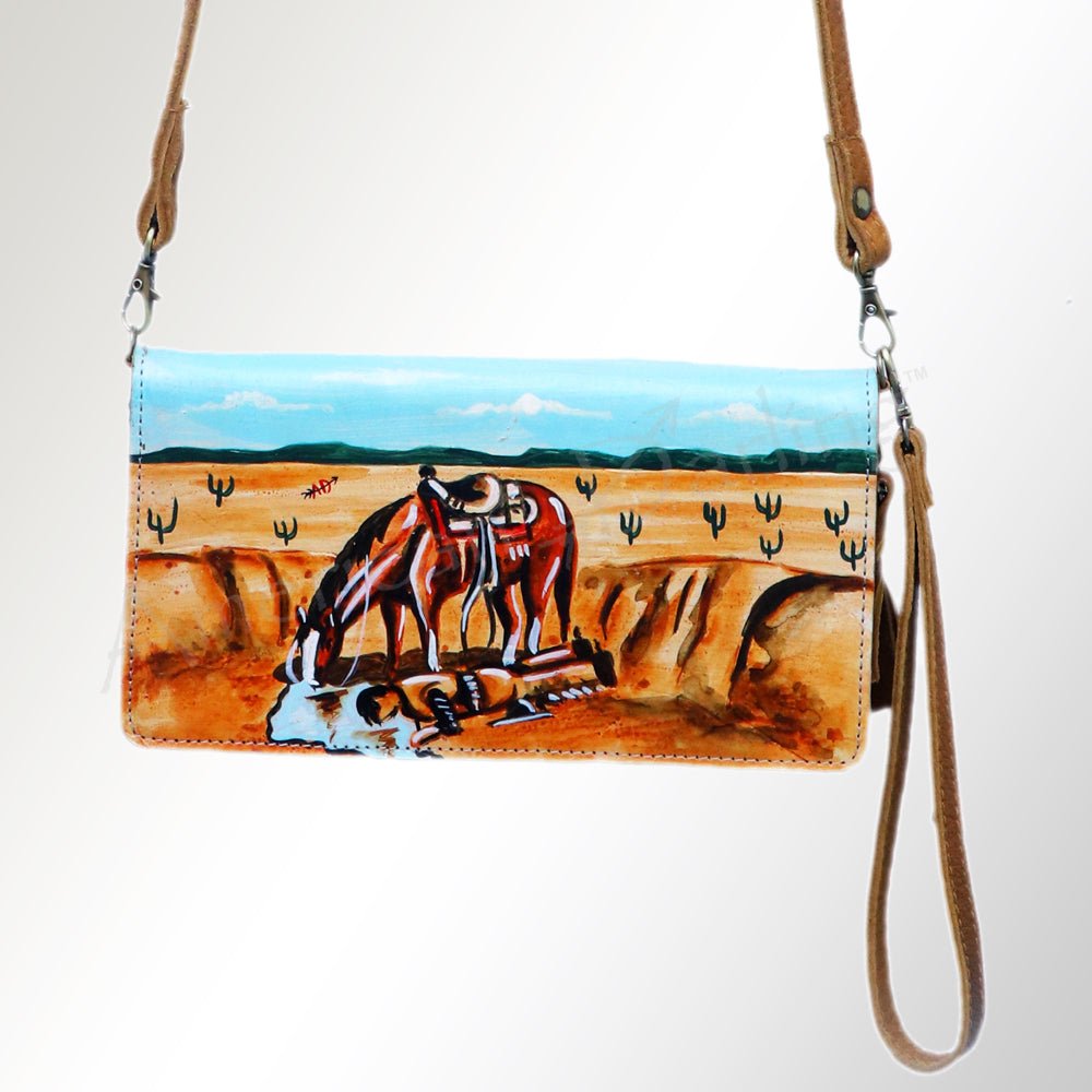 American Darling Organiser Hair-On Hand Tooled Genuine Leather