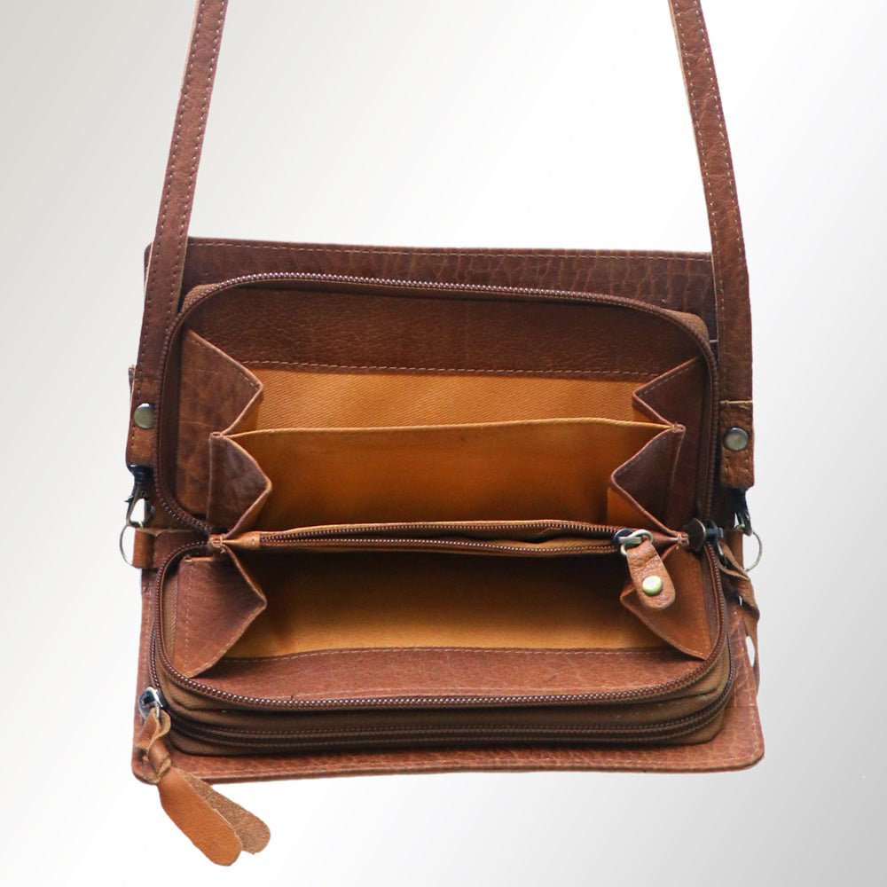 American Darling Organiser Hair-On Hand Tooled Genuine Leather