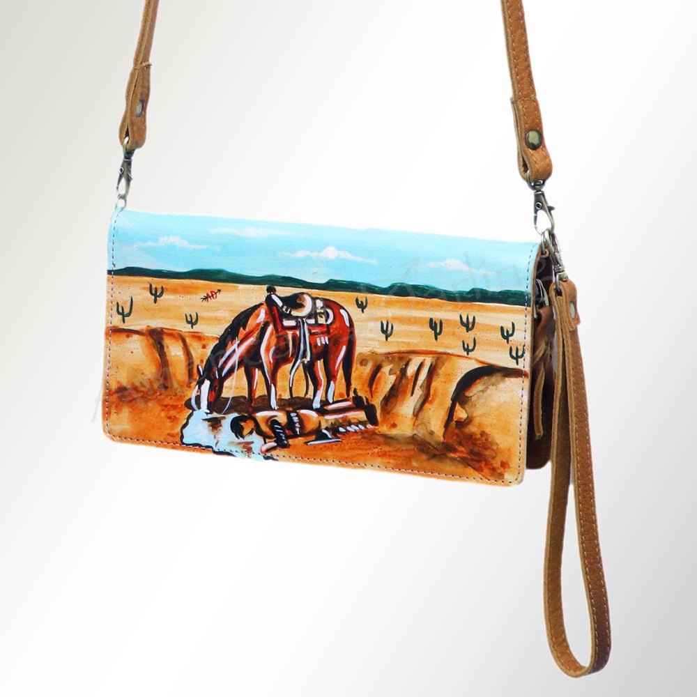 American Darling Organiser Hair-On Hand Tooled Genuine Leather